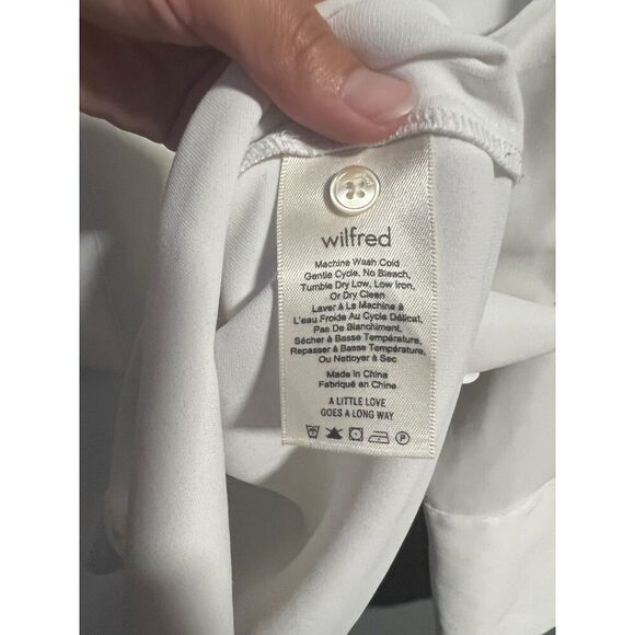Aritzia Wilfred Womens Zelle Button Down Oversized Long Sleeve White Medium - Picture 6 of 7